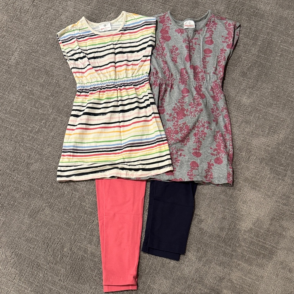 Hanna Andersson Striped and Floral Kids Play Dress Set